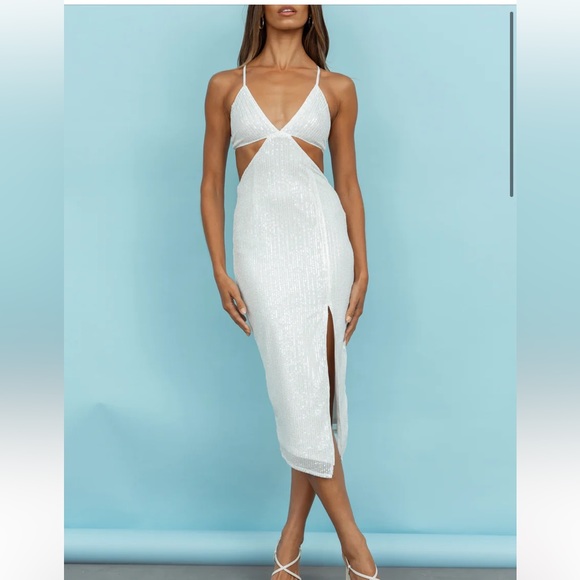 Hello Molly Dresses & Skirts - Hello Molly | VIBRANT NIGHT MIDI DRESS SEQUIN | white sequin| worn once | small